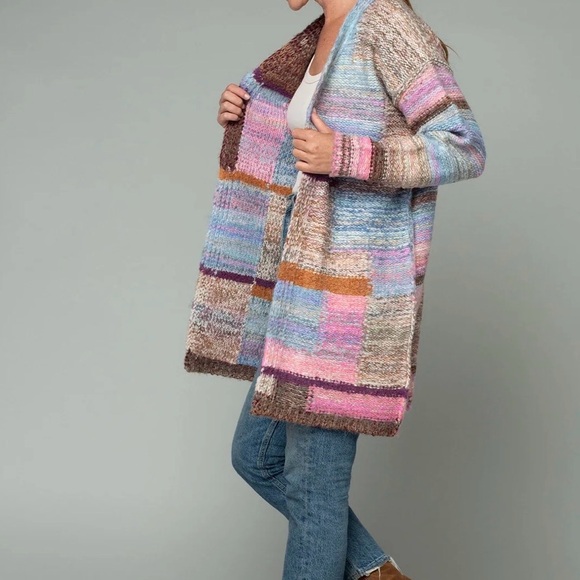 NWT Lovestitch Pastel Patchwork Cardigan Large - Picture 3 of 8